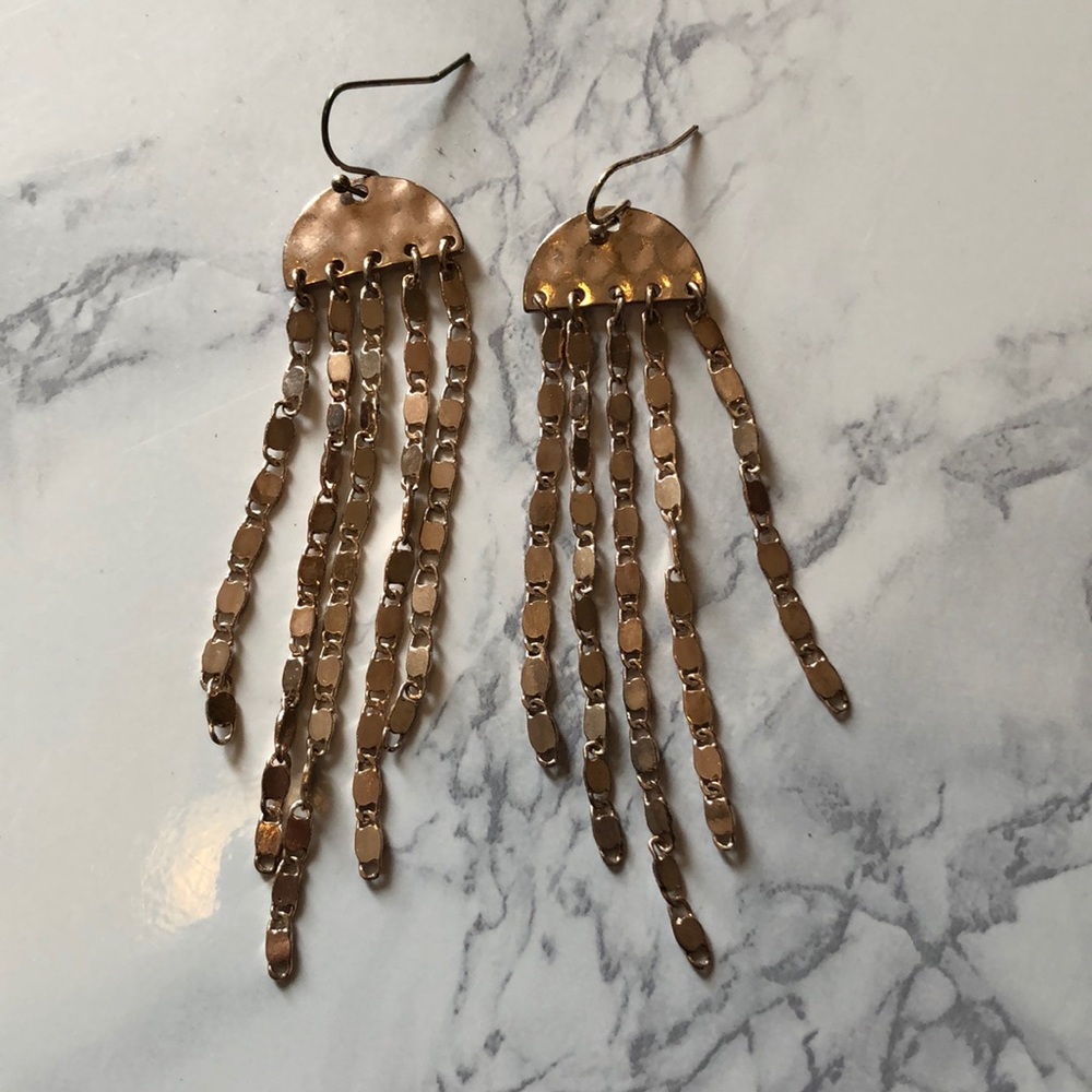 Rose gold dangles earrings